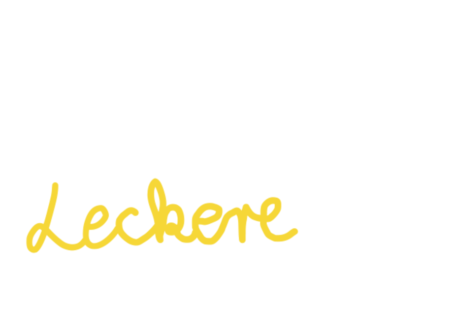 Text: Unsere Kernkompetenz leckere Schorlen! "Leckere" in gelb.