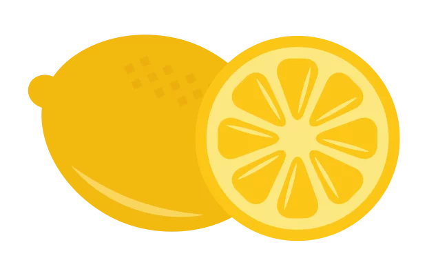 Zwei Zitronen, eine davon ist aufgeschnitten.